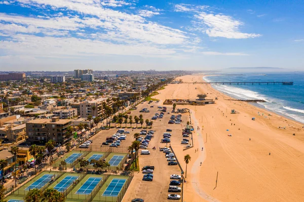 Luchtfoto Van Het Venice Beach District Californië Buurt Van Kunstenaar — Stockfoto
