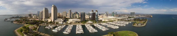 Atemberaubender Panoramablick Auf Die San Diego Stadt Hafen Mit Vielen — Stockfoto