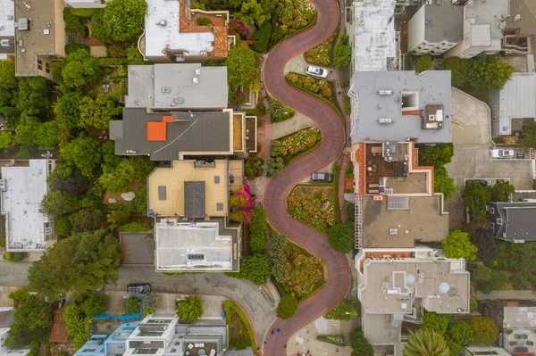 Aerial View Famous Lombard Street San Francisco California Usa — Stock Photo, Image