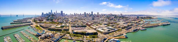 Flygfoto Över San Francisco Centrum Vid San Francisco Bay Och — Stockfoto