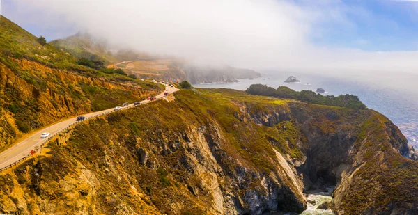 Vista Aérea Mágica Ruta 101 Por Costa Del Pacífico Californiano —  Fotos de Stock