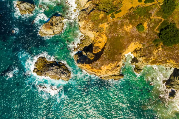 Kouzelný Letecký Pohled Trasu 101 Pobřeží Kalifornie Pacifiku Cestě Los — Stock fotografie