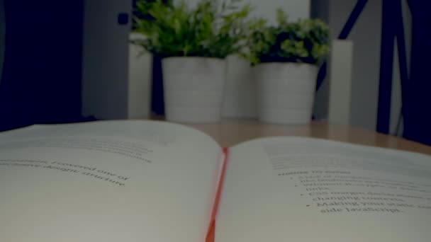 Hızla Ilerleyen Makro Görünüm Kitabın Içinde Yavaşça Kapanırken Olarak Kaydedildi — Stok video