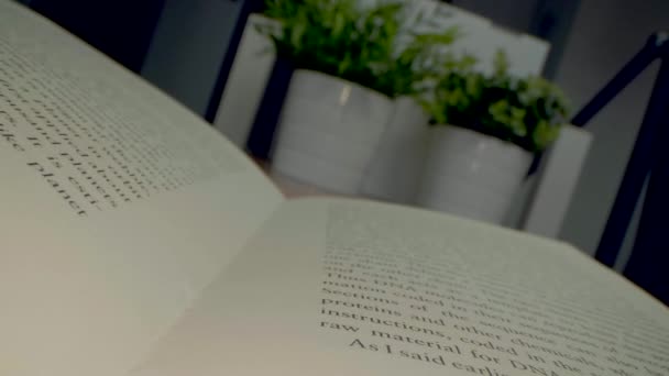 Hızla Ilerleyen Makro Görünüm Kitabın Içinde Yavaşça Kapanırken Olarak Kaydedildi — Stok video