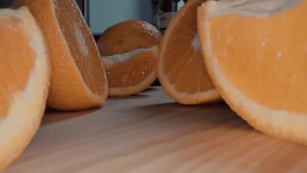 Marco Syn Apelsiner Frukter Närbild Kött Citrus Orange Naturbakgrund — Stockvideo