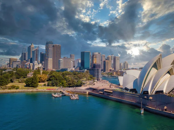 2020 시드니 오스트레일리아 놀라운 위에서 브리지와만 시드니 오페라 하우스의 — 스톡 사진
