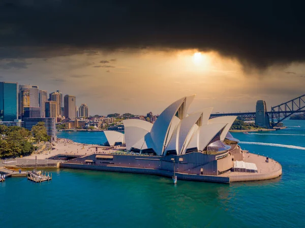 Juin 2020 Sydney Australie Vue Aérienne Imprenable Sur Coucher Soleil — Photo