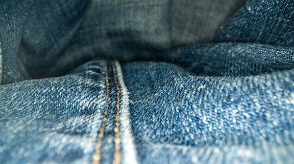 Makro Džínové Tkaniny Klouzající Stranu Textilní — Stock fotografie