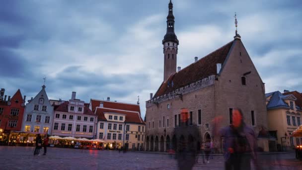 Tallinn Estland Juli 2020 Tidsbrist Utsikt Över Tallinns Stadshus Gamla — Stockvideo