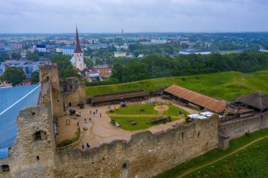 Aerial view of the Rakvere Castle in Estonia. clipart