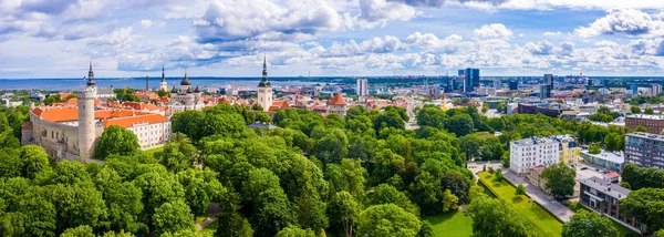 Tallinn Středověké Město Estonsku Pobaltí Letecký Pohled Staré Město Talin — Stock fotografie