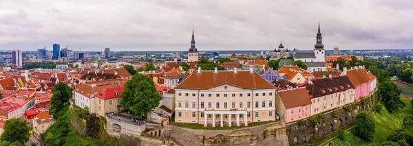 Tallin Una Ciudad Medieval Estonia Báltico Vista Aérea Del Casco — Foto de Stock