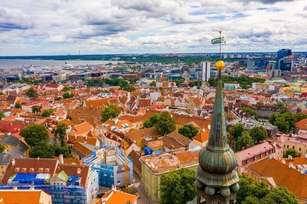 Tallin Una Ciudad Medieval Estonia Báltico Vista Aérea Del Casco — Foto de Stock