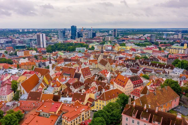 Таллінн Середньовічне Місто Естонії Балтії Повітряний Вид Старого Міста Таллінн — стокове фото