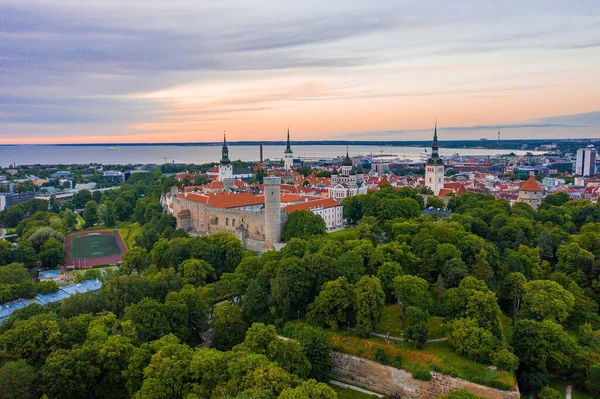 Tallinn Medieval City Estonia Baltics Aerial View Old Town Tallinn — Stock Photo, Image