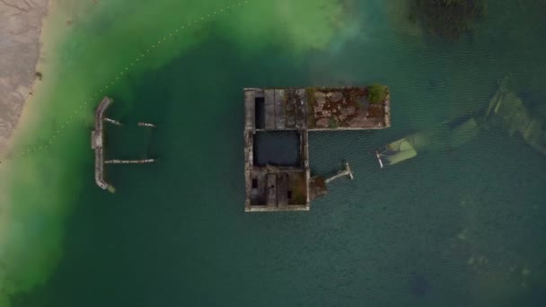 Carrière Abandonnée Rummu Estonie Vue Panoramique Terre Montagne Sable Blanc — Video