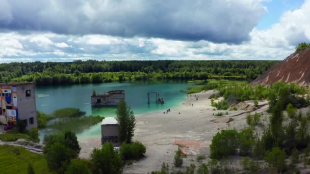 Rummu Estonie Juin 2020 Carrière Abandonnée Rummu Estonie Vue Panoramique — Video