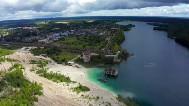 Rummu Estónia Junho 2020 Abandonada Pedreira Rummu Estónia Vista Panorâmica — Vídeo de Stock