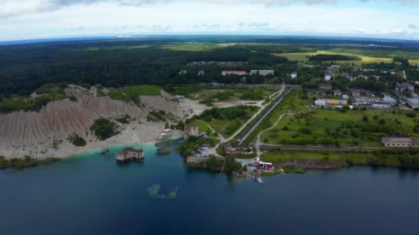 Rummu Estónia Junho 2020 Abandonada Pedreira Rummu Estónia Vista Panorâmica — Vídeo de Stock