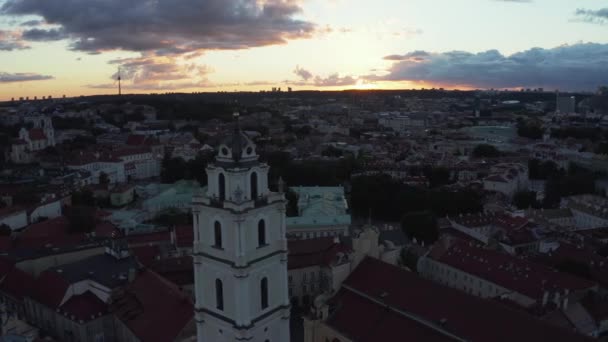 Luftaufnahme Der Altstadt Von Vilnius Der Hauptstadt Litauens Gediminas Allee — Stockvideo