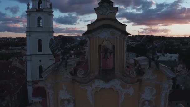 Letecký Pohled Staré Město Vilniusu Hlavní Město Litvy Gediminas Avenue — Stock video