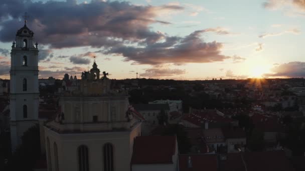 Vue Aérienne Vieille Ville Vilnius Capitale Lituanie Gediminas Avenue Principale — Video