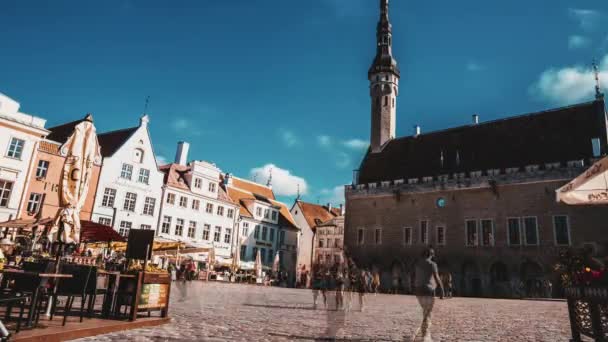 Temmuz 2020 Tallinn Estonya Tallinn Belediye Binası Nın Zaman Aralığı — Stok video