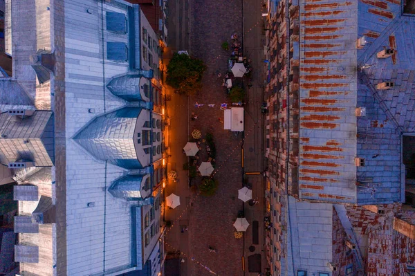 Riga Letônia Agosto 2020 Vista Aérea Rua Pedonal Terbatas Rua — Fotografia de Stock