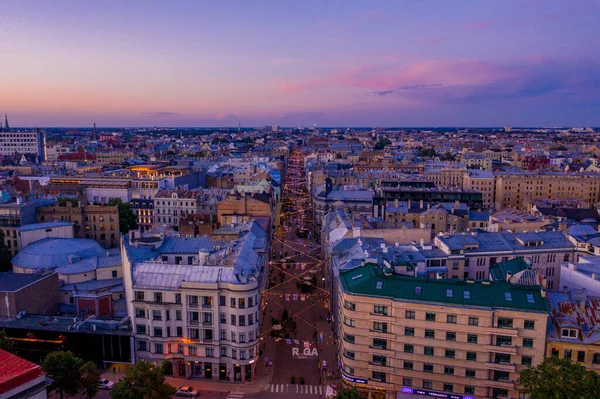 Riga Lettonia Agosto 2020 Veduta Aerea Della Strada Pedonale Terbatas — Foto Stock