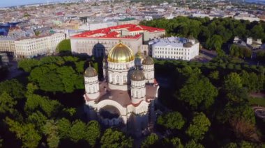 Letonya Riga 'da İsa' nın Doğumu Katedrali 'nin havadan görünüşü
