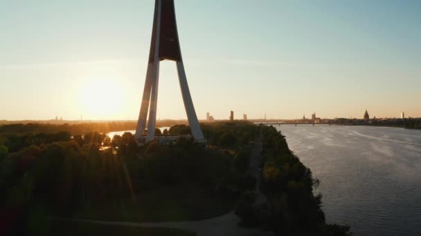 Riga Latvia 2020 연합에서 타워인 라트비아의 리가에 라디오와 타워의 — 비디오