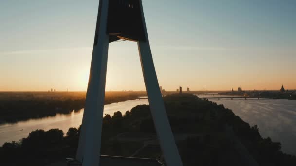 Riga Lettland August 2020 Luftaufnahme Des Rigaer Radio Und Fernsehturms — Stockvideo