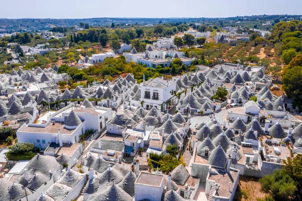 Vue Aérienne Des Maisons Traditionnelles Trulli Arbelobello Province Bari Région — Photo