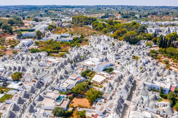 Veduta Aerea Delle Tradizionali Case Trulli Arbelobello Provincia Bari Regione — Foto Stock