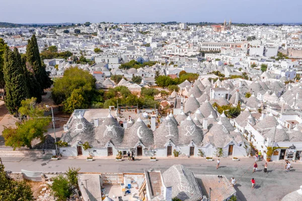 Vue Aérienne Des Maisons Traditionnelles Trulli Arbelobello Province Bari Région — Photo