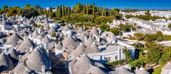 Vue Panoramique Sur Les Maisons Traditionnelles Trulli Arbelobello Province Bari — Photo