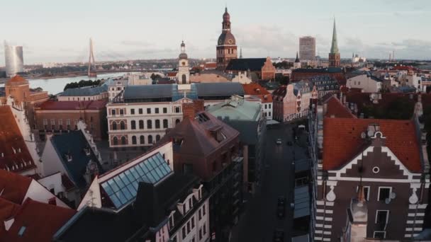 Riga Lettland Juli 2020 Luftaufnahme Der Altstadt Von Riga Lettland — Stockvideo