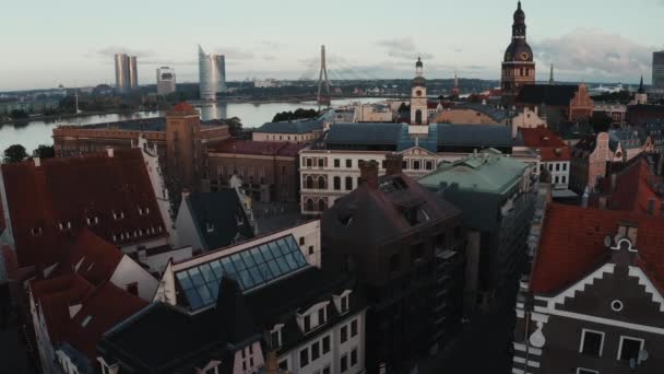 Riga Lettonia Luglio 2020 Veduta Aerea Della Città Riga Centro — Video Stock