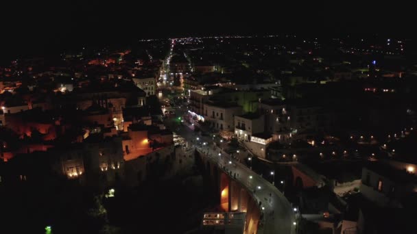 Nocny Widok Miasto Polignano Mare Apulia Włochy — Wideo stockowe