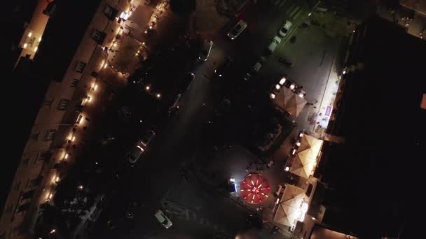 Flygfoto Natt Stad Utsikt Över Polignano Mare Apulien Italien — Stockvideo