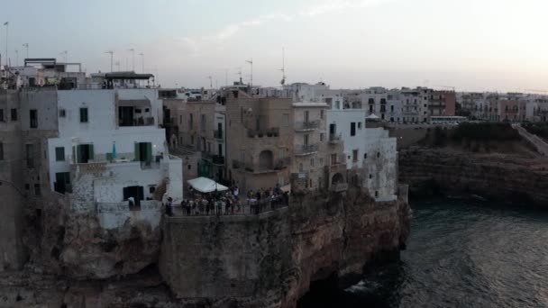 Vista Panorâmica Aérea Paisagem Urbana Primavera Polignano Mare Cidade Região — Vídeo de Stock