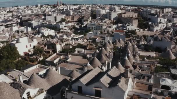 Bella Vista Aerea Delle Tradizionali Case Trulli Alberobello Provincia Bari — Video Stock