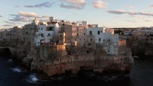 Polignano Nun Bahar Şehir Manzarası Mare Kasabası Puglia Bölgesi Talya — Stok video