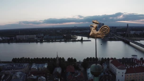Schöne Rigaer Luftaufnahme Von Oben Blick Auf Den Petersdom Und — Stockvideo