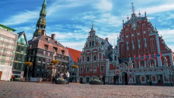 Riga Lettonia Giugno 2020 Timelapse Vista Della Casa Dei Blackheads — Video Stock