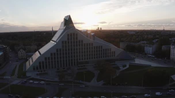 Riga Lettonie Juin 2020 Vue Aérienne Bibliothèque Nationale Lettone Riga — Video