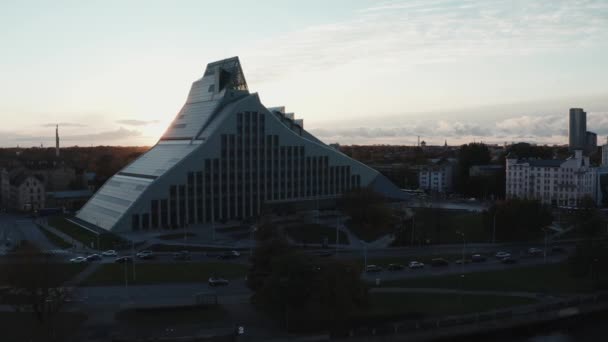 Riga Lettonie Juin 2020 Vue Aérienne Bibliothèque Nationale Lettone Riga — Video