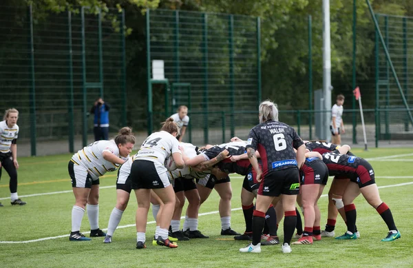 York Września 2018Dwie Drużyny Kobiet Lidze Rugby Rywalizują Sobą Piłkę — Zdjęcie stockowe