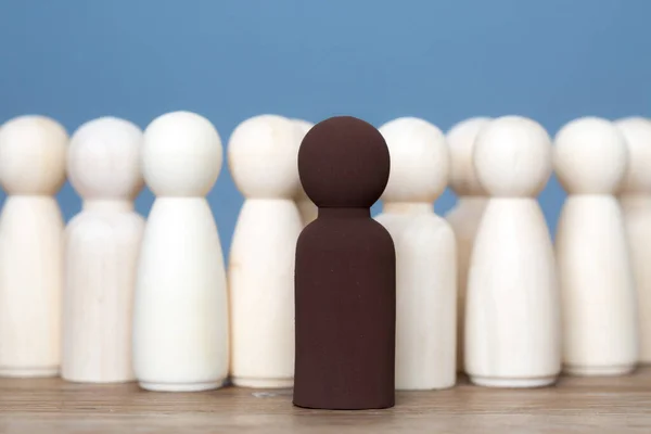 Conceito Diversidade Líder Negro Gerente Frente Sua Equipe Funcionários Uma — Fotografia de Stock