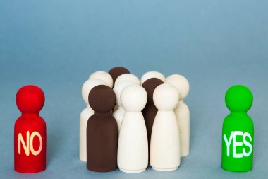 Bir grup seçmen ve seçmenlerin evet ya da hayır oyu verip vermeyeceklerine karar verdikleri bir oylama konsepti.